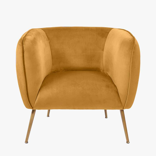 Lucca Gold Velvet Chair with Gold Legs