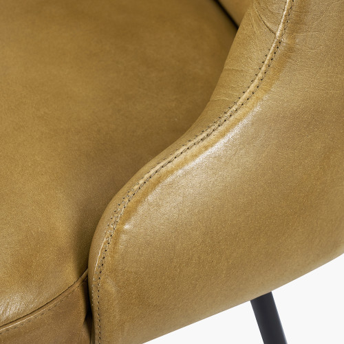 Pacific Lifestyle Limited Camillo Mustard Leather Diamond Back Bar Stool