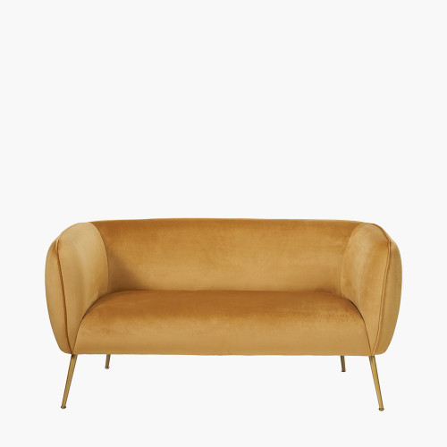 Lucca Gold Velvet Sofa with Gold Legs