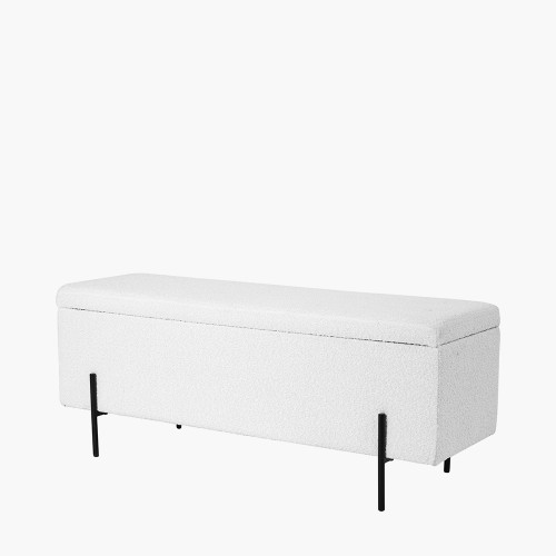 Pacific Lifestyle Limited Catania Bouclé Storage Bench With Black Legs