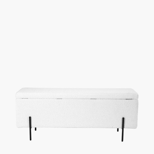 Pacific Lifestyle Limited Catania Bouclé Storage Bench With Black Legs