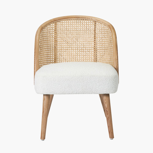 Genoa Boucle and Natural Rattan Chair
