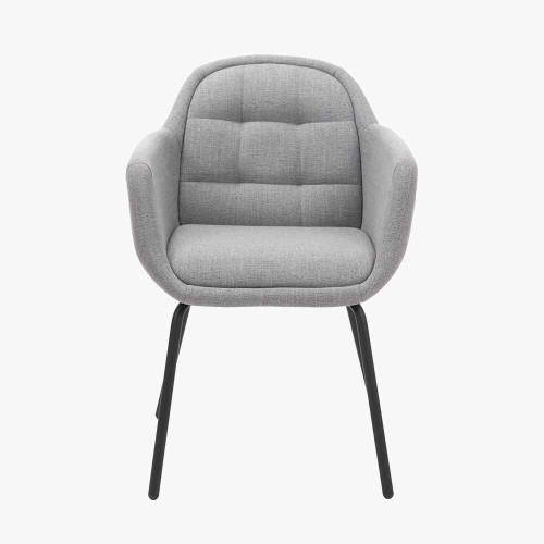 Alba Grey Linen Mix Carver Dining Chair 