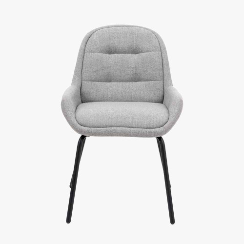 Alba Grey Linen Mix Dining Chair with Bl