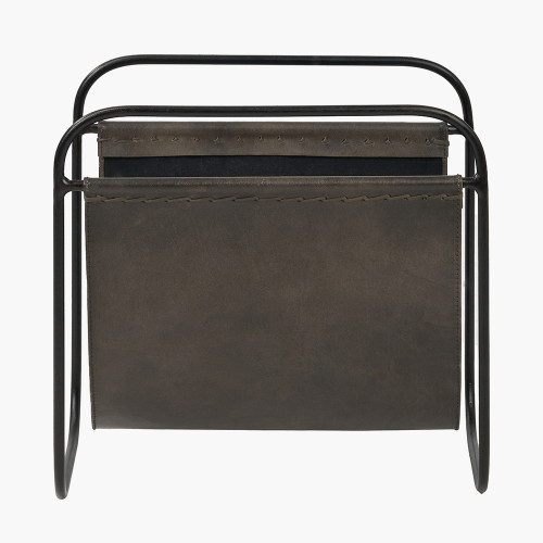 Eliseo Peppercorn Leather Magazine Rack