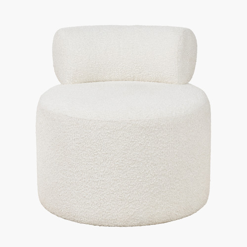 Assisi White Boucle Fabric Occasional Chair