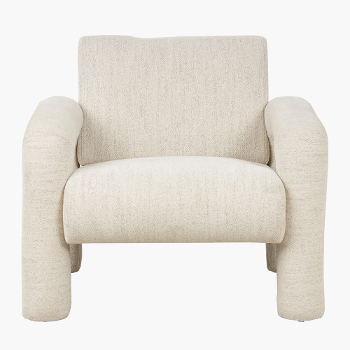 Ravello White Textured Fabric Armed Chair