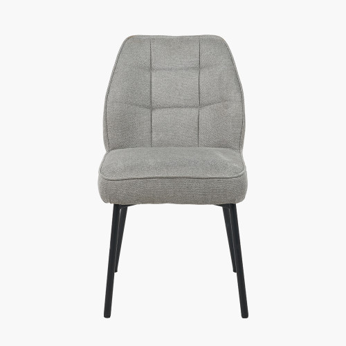  Grey Chenille Quilted Dining Chair
