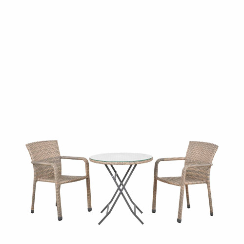 Tobs Outdoor Grey Stackable Bistro Set