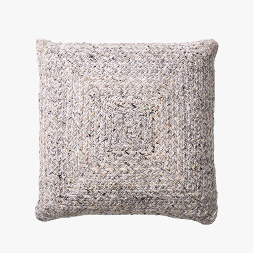 Indoor Outdoor Polyester Warm Grey Tweed Design Scatter Cushion