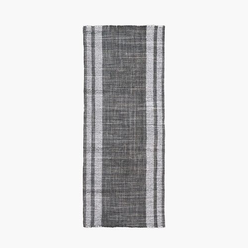 Steel Grey and White Stripe Design Runner