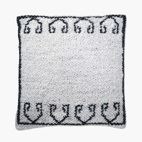 White & Black Greek Key Design Cushion