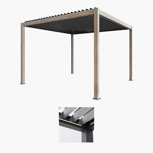 Pavillo Teak Pergola, LED, Delivery & Installation