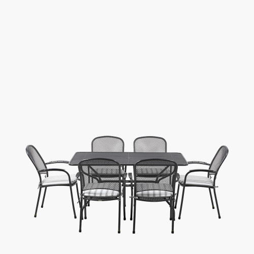 Carlo Rectangular Dining Set & Grey Cushions