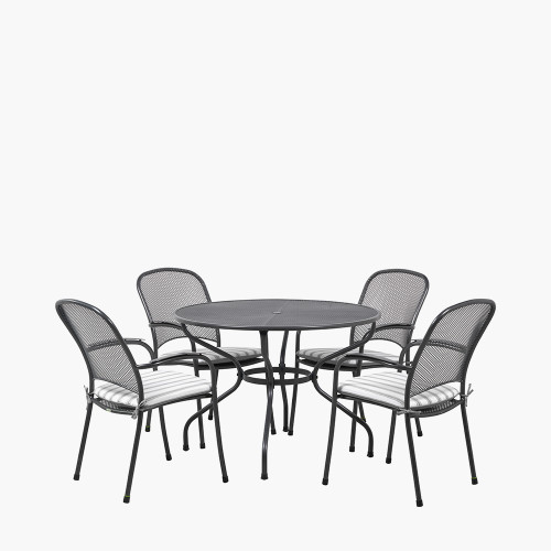 Carlo Round Dining Set & Grey Cushions