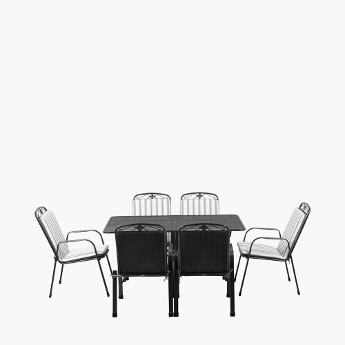 Savoy Rectangular Dining Set & Grey Cushions