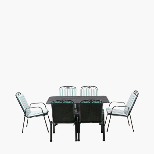 Savoy Rectangular Dining Set & Sage Cushions