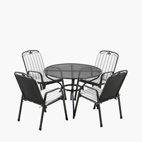Savoy Round Dining Set & Grey Cushions