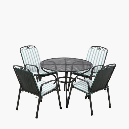 Savoy Round Dining Set & Sage Cushions