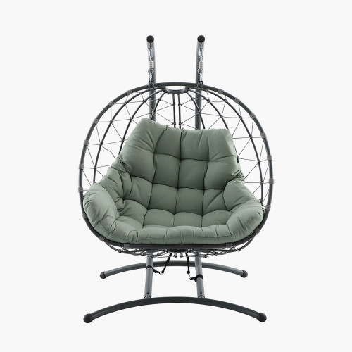 Lyon Moss Green Outdoor Double Hanging Chair