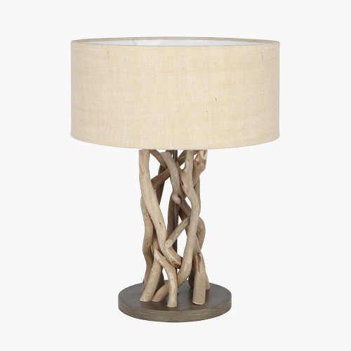 Driftwood and Natural Jute Table Lamp 