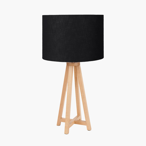 Whitby Natural Lamp & Lino 35cm Black shade