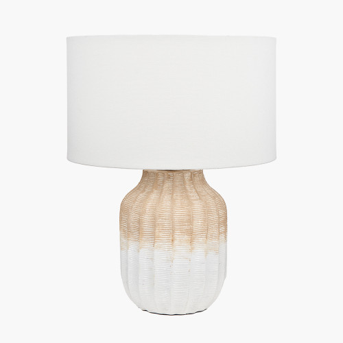 Amalia Natural Lamp & Henry 30cm White shade