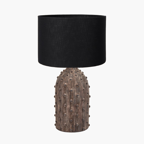 Kali Grey Lamp & Lino 30cm black Shade