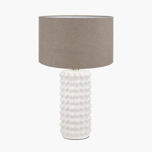 Sohan White Tall Lamp/Edward 40cm Natural shade