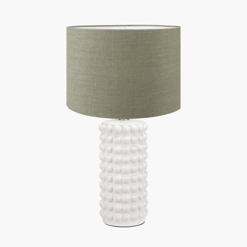 Sohan White Tall Lamp/Edward 40cm green shade