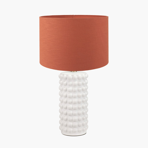 Sohan White Tall Lamp/Lino 40cm cinnamon shade