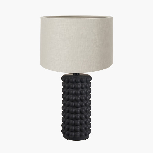 Sohan BLK Tall Lamp/Lino 40cm grey shade