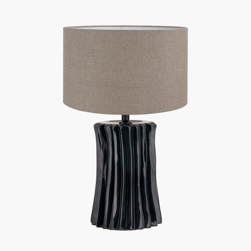 Devony Black Lamp/Edward 35cm Natural shade