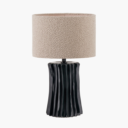 Devony Black Lamp/Rouen 35cm Taupe shade