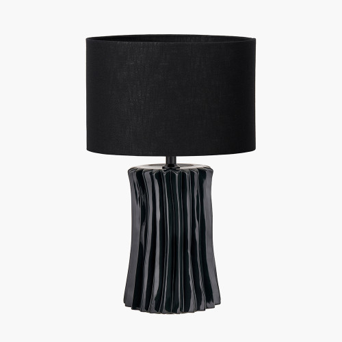 Devony Black Lamp/lino 35cm black shade