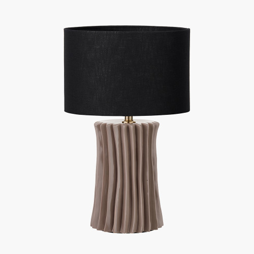 Devony Taupe Lamp/lino 35cm black shade