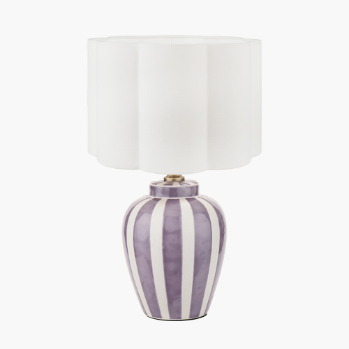 Priscilla Lilac Lamp/Bloom 35cm White shade