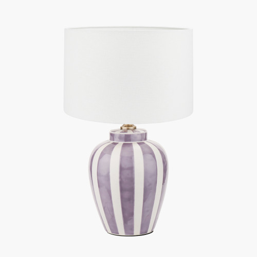 Priscilla Lilac Lamp/Lino 35cm White shade
