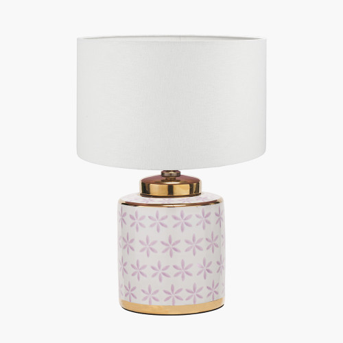 Thea Lillac Lamp/Lino 35cm white shade