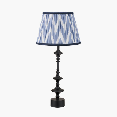 Emilio Black Lamp/Kamilah 40cm blue shade