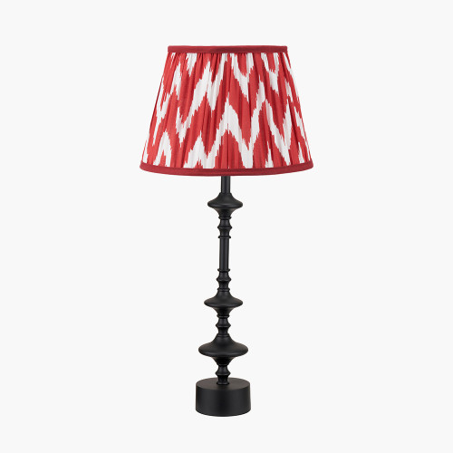 Emilio Black Lamp/Kamilah 40cm red shade
