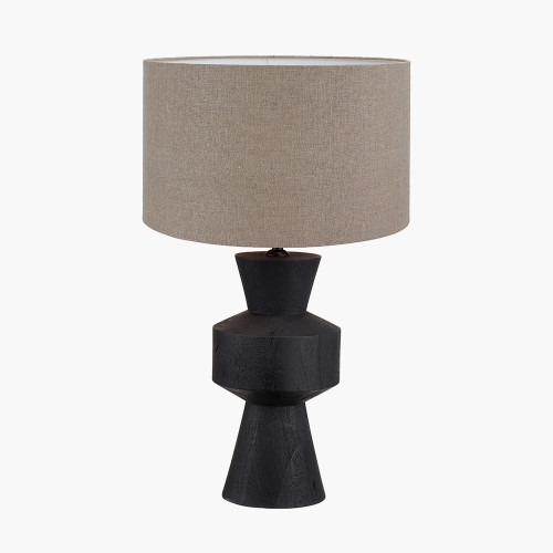 Koa Black Lamp/Edward 35cm Natural shade