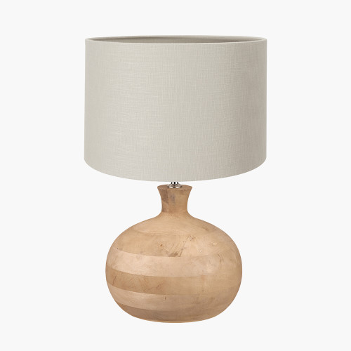 Kiah Natural Lamp/Lino 40cm Grey shade