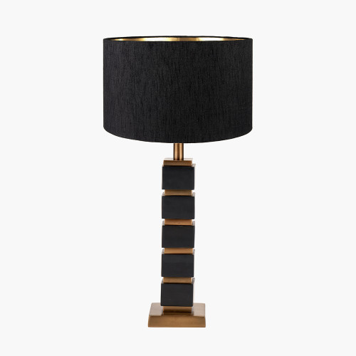 Maximo Black/Brass Lamp/Stellan 35cm Black shade