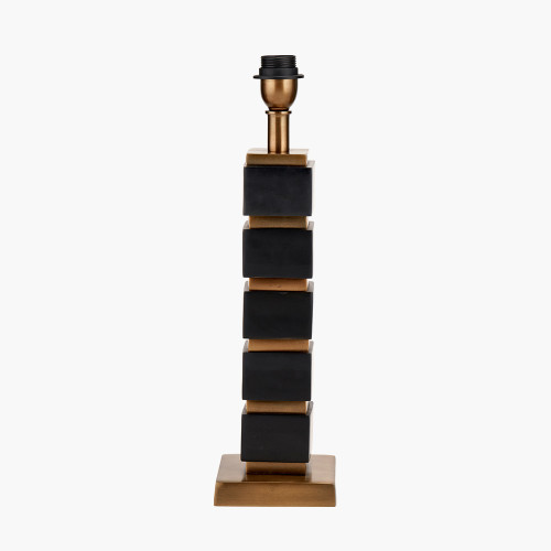 Matt Black & Antique Brass Cube tbl/b