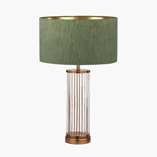 Ciara Brass Lamp & Stellan 35cm green Shade