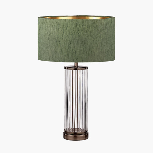Ciara Bronze Lamp & Stellan 35cm green Shade