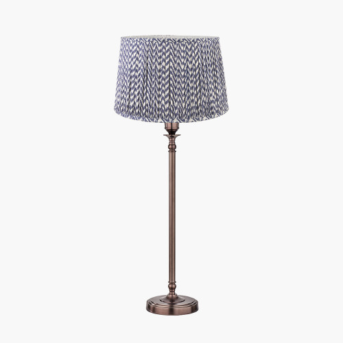Piero Bronze Lamp/Vienna 35cm blue shade