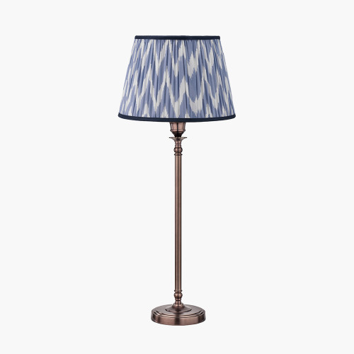 Piero Bronze Lamp/Kamilah 35cm blue shade