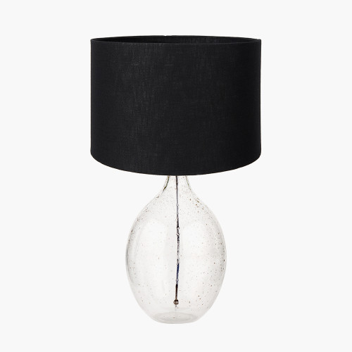 Elysia Bubble Glass Lamp/lino 40cm black shade